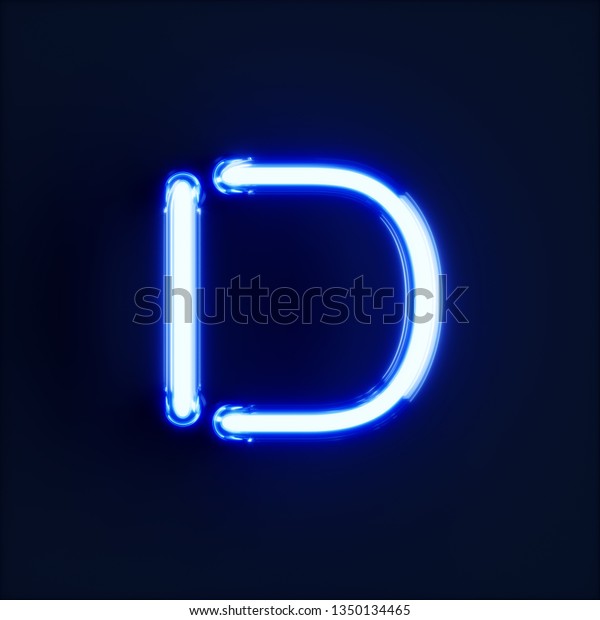 Neon Hellalphabetische Schrift D Neonrohrchen Buchstaben Glanzen Stockillustration