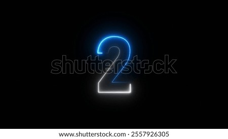 Neon light countdown timer illustration background.