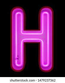 Neon Light Letter H Vector Font Stock Vector (Royalty Free) 413060263