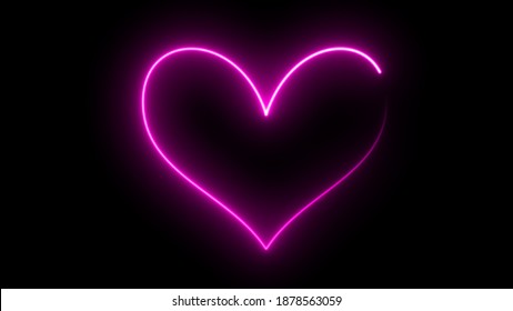 Neon Angel Heart Glowing Icon Neon Stock Vector (Royalty Free ...