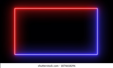 Neon Light Line Square Blue Red Stock Illustration 1874618296 ...