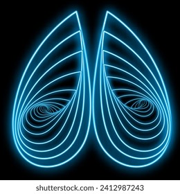 A neon light shape illusion type design and photo illustration. 