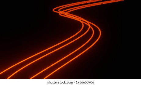 Neon light streaks with long exposure