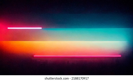 Neon Lights Above City Skyscraper Painting Skyline Sci-Fi Building Night Sky Vibrant Colors Brush Colorful Sky Gradient Art Neontube Neon Futuristic City Cyberpunk Artwork 2077 Synthwave Retrowave