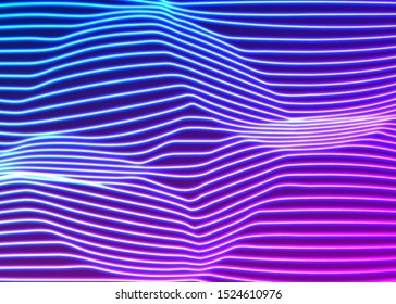 Neon lines background with glowing 80s retro vapor wave style