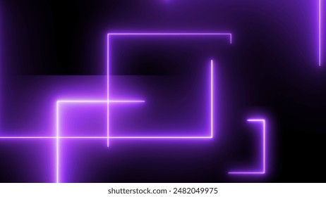 Neon moving box square binary ai ml dataset seamless loop. Geometric neon square rectangles glowing on black. Futuristic 3d dj magical nightclub minimal stage cover flash.Vibrant show.