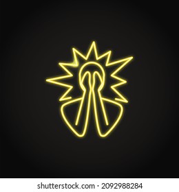 Neon Panic Attack Icon In Line Style. Mental Disorder Symbol.