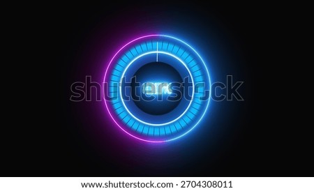 Neon Pink and Blue Circular Progress Bar Showing 100% Percent Completion loading percentage.