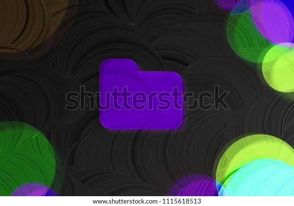 Ilustracion De Stock Sobre Neon Purple Folder Icon On Black