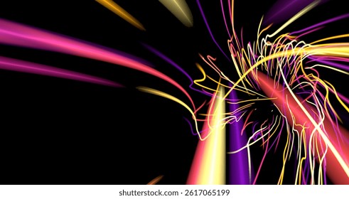 neon rays. Concept for big data, blockchain, cryptocurreny, inte