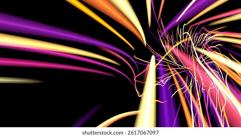 neon rays. Concept for big data, blockchain, cryptocurreny, inte