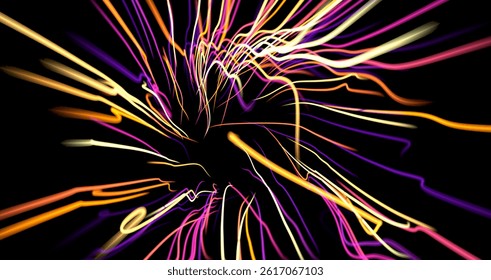 neon rays. Concept for big data, blockchain, cryptocurreny, inte