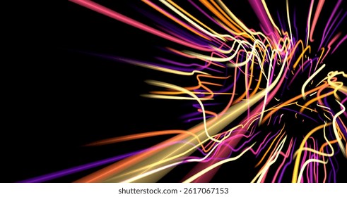 neon rays. Concept for big data, blockchain, cryptocurreny, inte