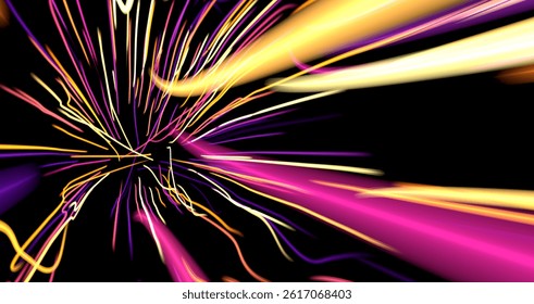 neon rays. Concept for big data, blockchain, cryptocurreny, inte