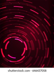Neon red circles abstract pattern background