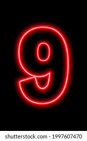 Neon Red Number 9 On Black Stock Illustration 1997607470 | Shutterstock