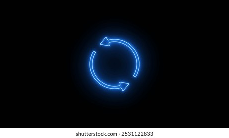 Neon refresh sign icon with Circle arrow rotation . Use for your content video, streaming, promotion, gaming, - Powered by Shutterstock