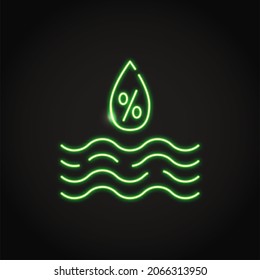 Neon Relative Humidity Icon In Line Style.