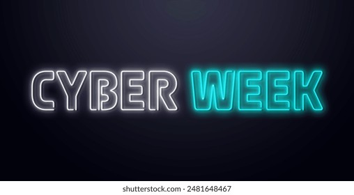 Neon sign Cyber Week on the brick wall. 3d illustration. - Powered by Shutterstock