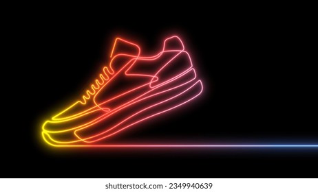 Neon sneakers  Shoes for sports   fitness  Shoe advertising   illustration  