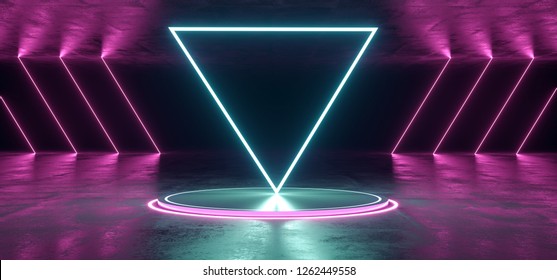 Neon Stage Showroom Concept Dark Sci Stock Illustration 1262449558 ...