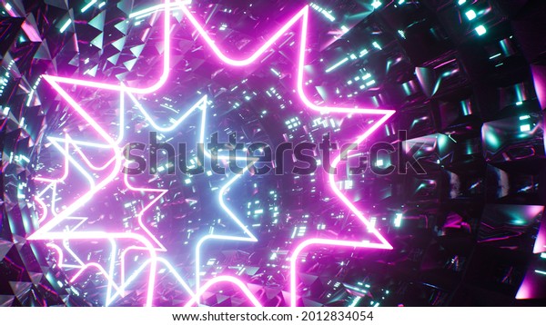 Neon Star Light Ring Vj Tunnel Stock Illustration 2012834054 | Shutterstock