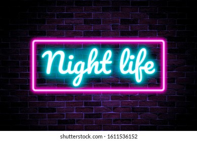 Neon Symbol, Night Life Banner,party.