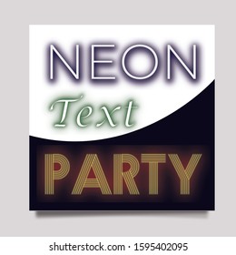 Neon Text Effect Template Design