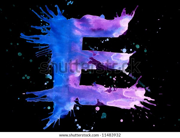 Neon Watercolor Paint Letter E Stock Illustration 11483932 | Shutterstock