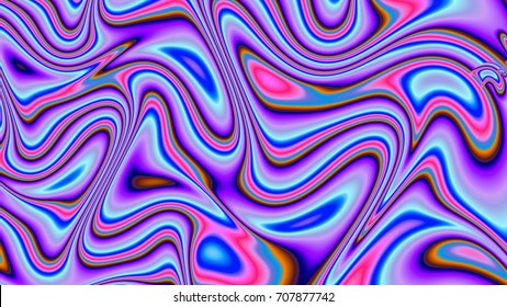 Neon waves. Illusion. Deformation time and space. 3D surreal illustration. Sacred geometry. Mysterious psychedelic relaxation pattern. Fractal abstract texture. Digital artwork graphic astrology magic