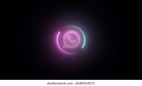 Un logotipo WhatsApp neón