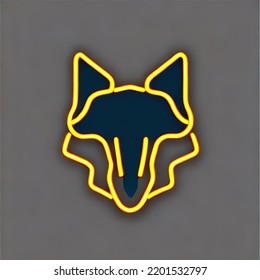 Neon Wolf Logo, Cool And Handsome