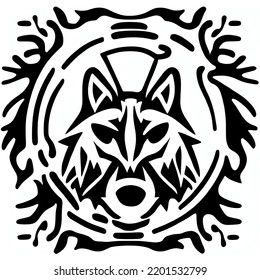 Neon Wolf Logo, Cool And Handsome