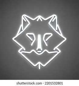 Neon Wolf Logo, Cool And Handsome