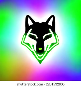 Neon Wolf Logo, Cool And Handsome