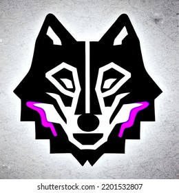 Neon Wolf Logo, Cool And Handsome