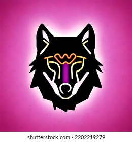 Neon Wolf Logo, Cool And Handsome