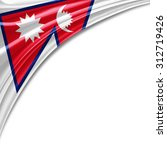Nepal flag of silk with copyspace for your text or images and white background