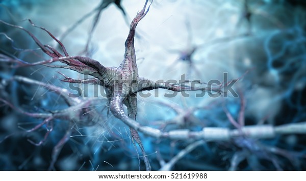 nerve cells; 3d\
illustration