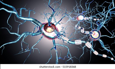 nerve cells, concept for neurodegenerative and neurological disease, tumors, brain surgery. 3d rendering