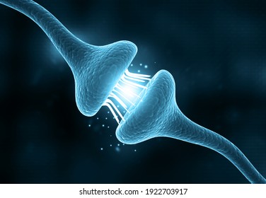 Nerve cells and electrical pulses. 3d illustration	