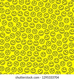 Net design. Creative texture. Folk comprising amusing faces.