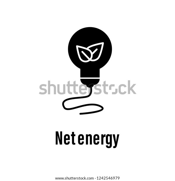 Net energy icon with description.\
Element of energy saving icon for mobile concept and web apps.\
Detailed Net energy icon can be used for web and\
mobile