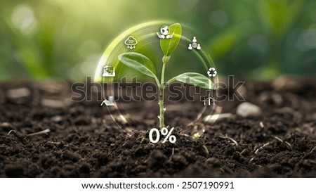 Net Zero Emissions 2050 Countdown Animation Net zero , carbon neutral concept. Net zero greenhouse gas emissions target 2050. Climate neutral long term strategy 2050.Illustration