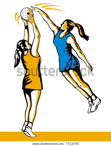 Netball Player Blocking Shot Stock Illustration 7552540