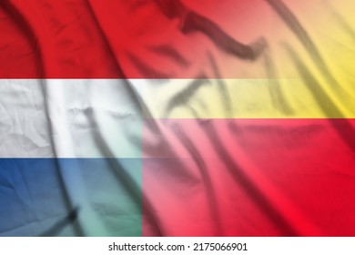 Netherlands and Benin political flag transborder relations BEN NLD symbol country Benin Netherlands patriotism. 3d image