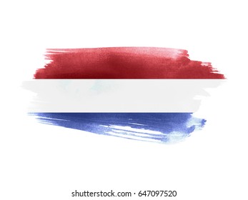 Netherlands Flag Grunge Painted Background