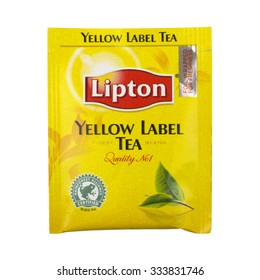 NETHERLANDS - LEIDSCHENDAM - CIRCA OCTOBER 2015: Lipton yellow label tea.