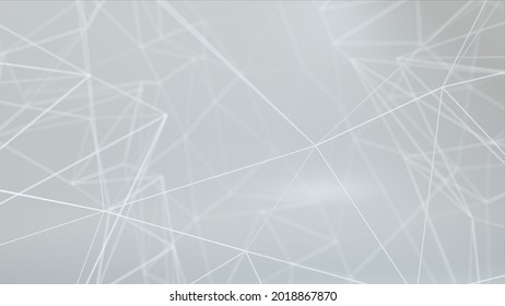 Network Animation Connected Dots On White Background. 3d Illustration