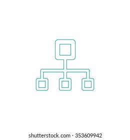 Network block diagram. Outline symbol on white background. Simple line icon - Shutterstock ID 353609942